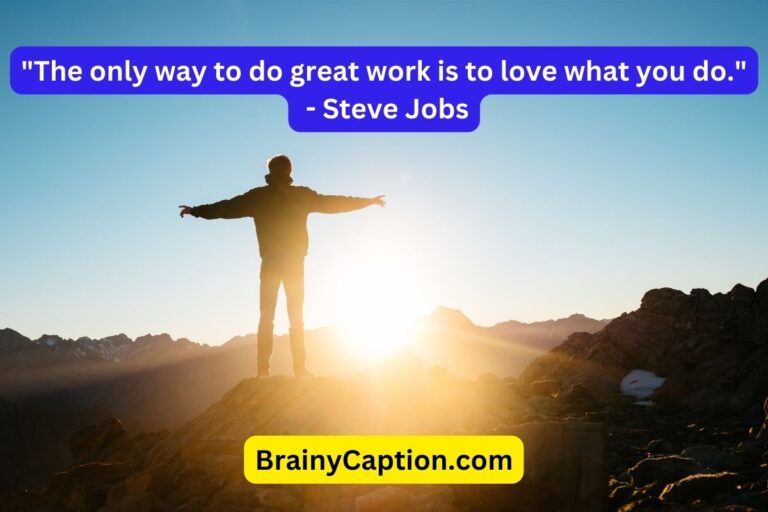 The only way to do great work is to love what you do. – Steve Jobs