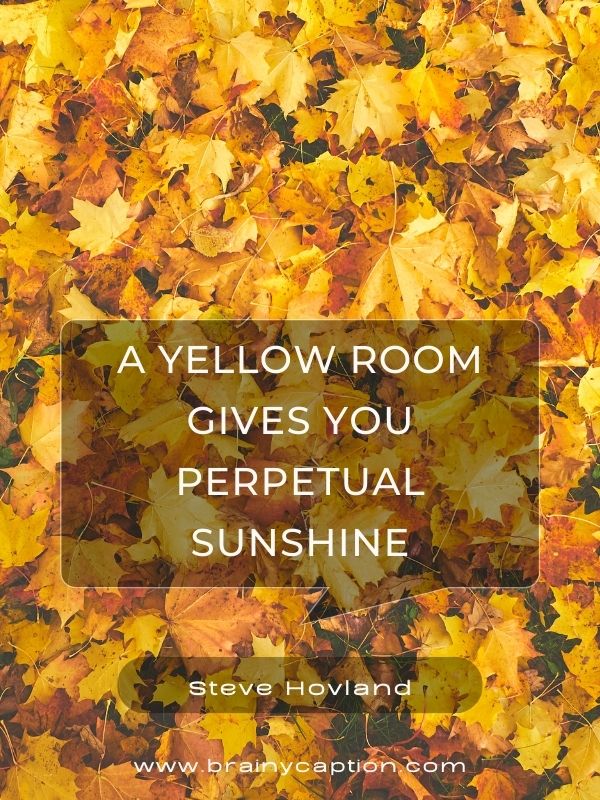 Yellow Aesthetic Quotes- A yellow room gives you perpetual sunshine